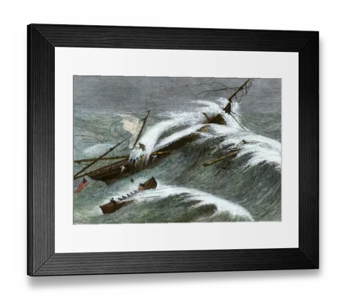 Framed Print : Ship Alarm wrecked off the Irish coast, 1866 Framed Print : Ship Alarm wrecked off the Irish coast, 1866