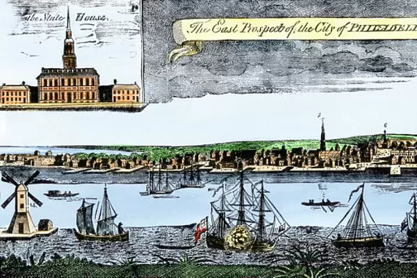 Delaware River waterfront of Philadelphia, 1750s