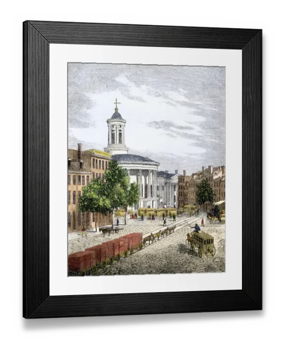 Framed Print : Center of Philadelphia, 1850s Framed Print : Center of Philadelphia, 1850s