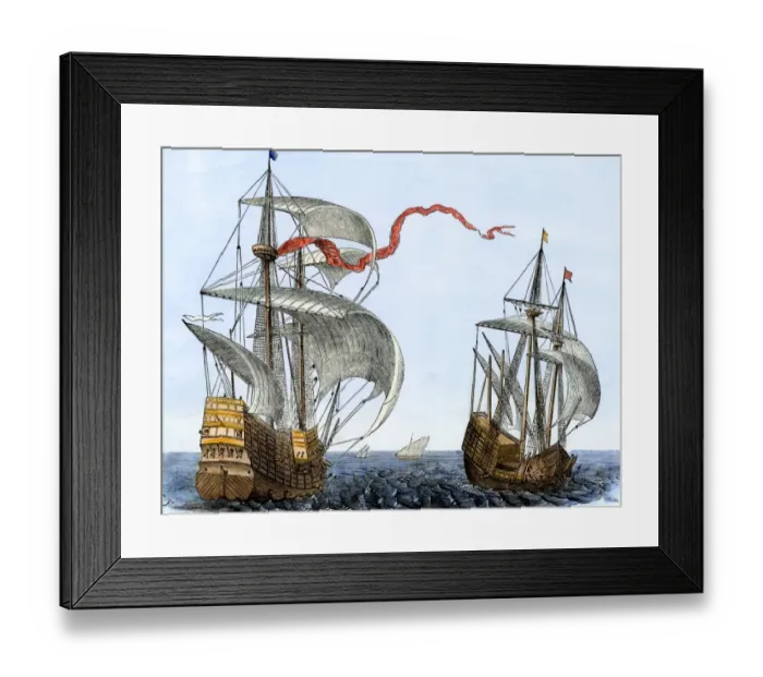 Framed Print : Dutch galleons, 1600s Framed Print : Dutch galleons, 1600s