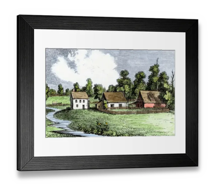 Framed Print : Colonial farm in Germantown, Pennsylvania Framed Print : Colonial farm in Germantown, Pennsylvania