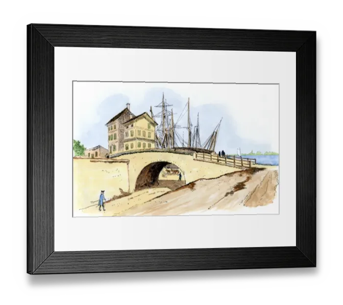 Framed Print : Colonial Philadelphia waterfront Framed Print : Colonial Philadelphia waterfront