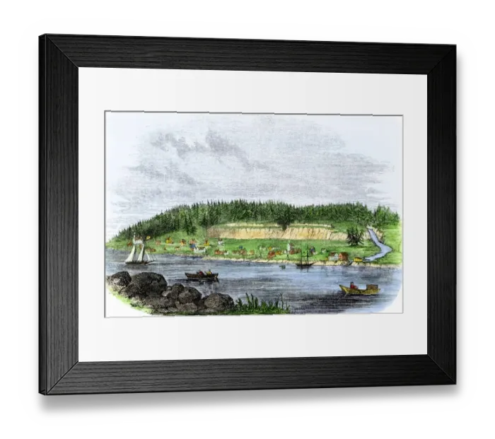 Framed Print : Oregon City, terminus of the Oregon Trail, 1850s Framed Print : Oregon City, terminus of the Oregon Trail, 1850s