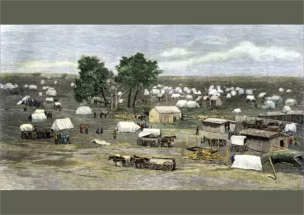 Oklahoma City settlement during the Land Rush, 1889