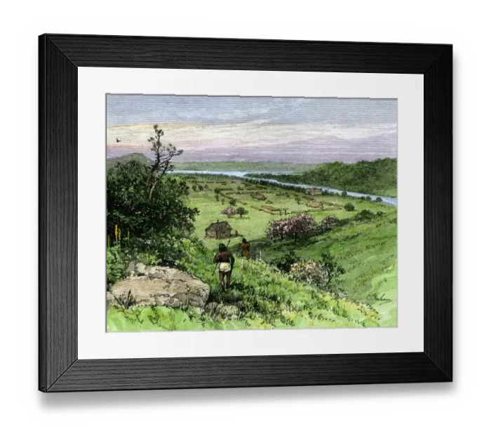 Framed Print : Pioneer Marietta, Ohio, 1780s Framed Print : Pioneer Marietta, Ohio, 1780s