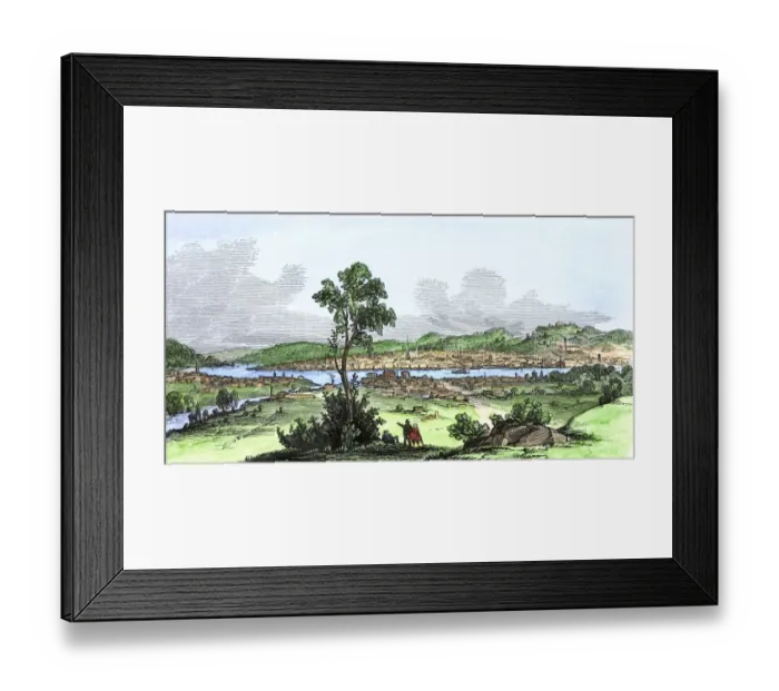 Framed Print : Cincinnati, viewed from the Kentucky side of the Ohio River, 1850s Framed Print : Cincinnati, viewed from the Kentucky side of the Ohio River, 1850s