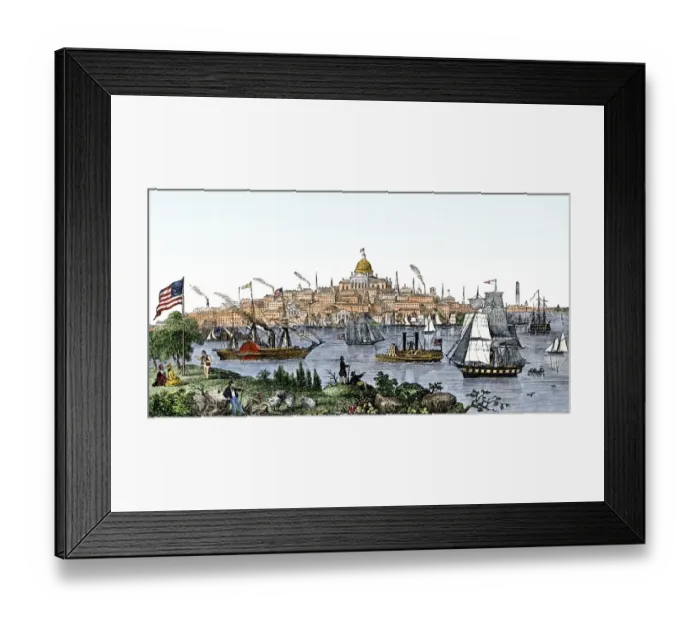 Framed Print : Boston in 1854 Framed Print : Boston in 1854