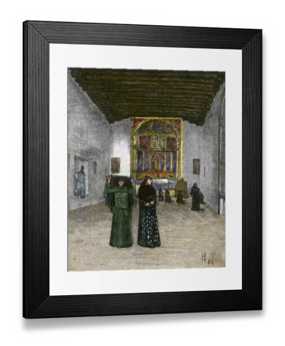 Framed Print : San Miguel Mission in the 1800s, Santa Fe, New Mexico
