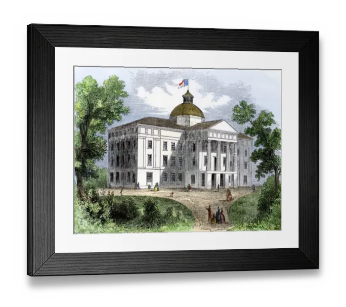 Framed Print : Capitol of North Carolina, 1850s Framed Print : Capitol of North Carolina, 1850s