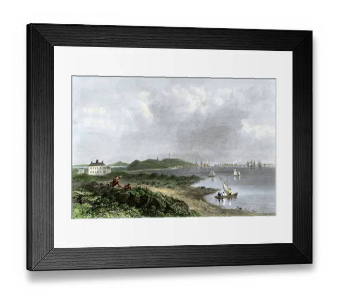 Framed Print : Boston seen from Dorchester, Massachusetts, 1774 Framed Print : Boston seen from Dorchester, Massachusetts, 1774