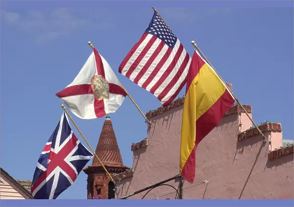 Historic flags in St. Augustine, Florida