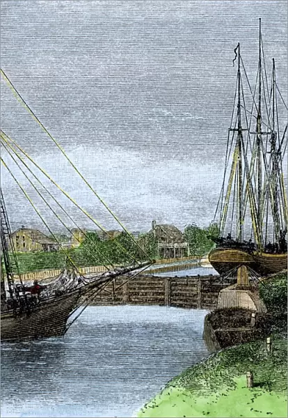 Sault Sainte Marie Canal, US  /  Canada border, 1880s