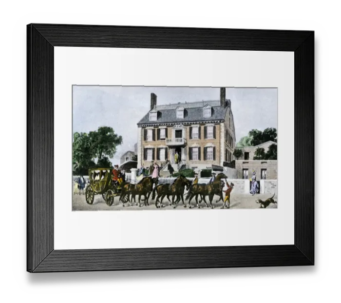 Framed Print : John Hancocks home in Boston, 1700s
