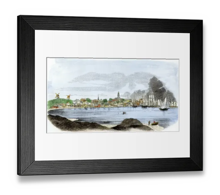 Framed Print : Nantucket in the 1850s Framed Print : Nantucket in the 1850s