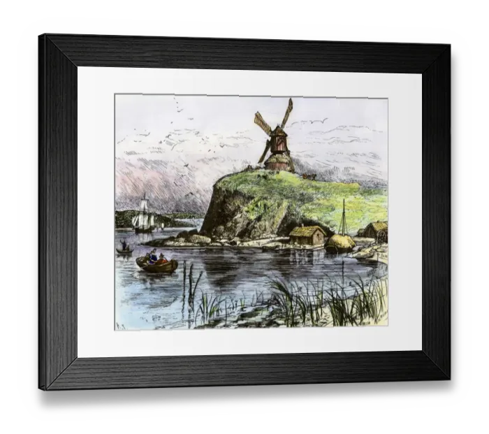 Framed Print : Settlement at Boston, 1630s Framed Print : Settlement at Boston, 1630s