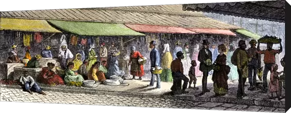 Market in the French Quarter of New Orleans, 1870s