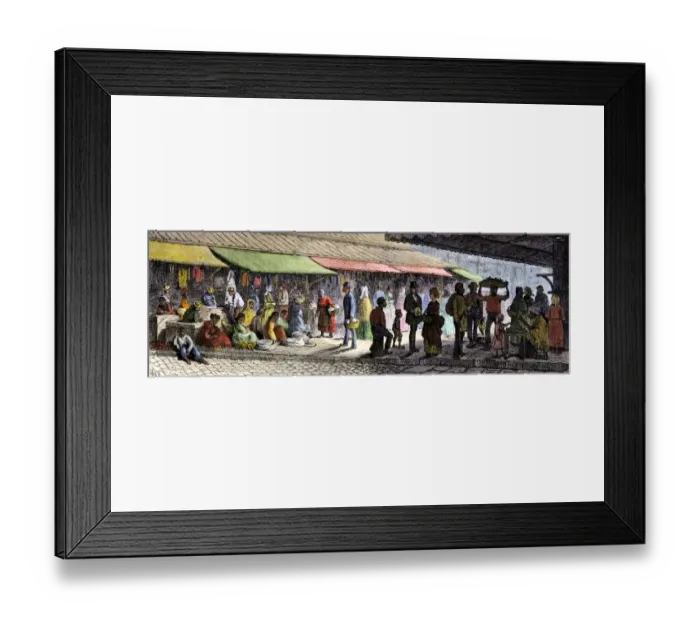 Framed Print : Market in the French Quarter of New Orleans, 1870s