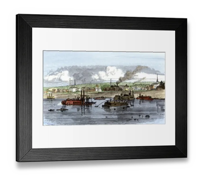 Framed Print : Ohio River at New Albany, Indiana, 1870s Framed Print : Ohio River at New Albany, Indiana, 1870s