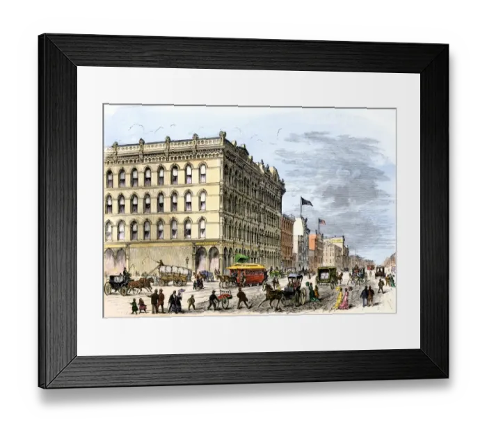 Framed Print : Downtown Indianapolis, 1870s Framed Print : Downtown Indianapolis, 1870s