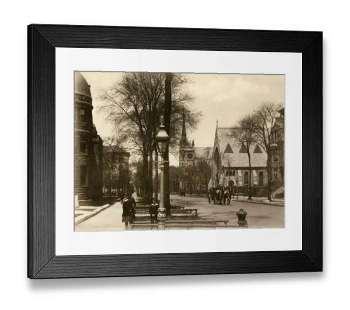 Framed Print : Dearborn Avenue, Chicago, 1890s Framed Print : Dearborn Avenue, Chicago, 1890s