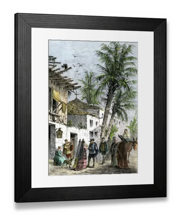 Framed Print : Spanish colonial days in St. Augustine, Florida Framed Print : Spanish colonial days in St. Augustine, Florida