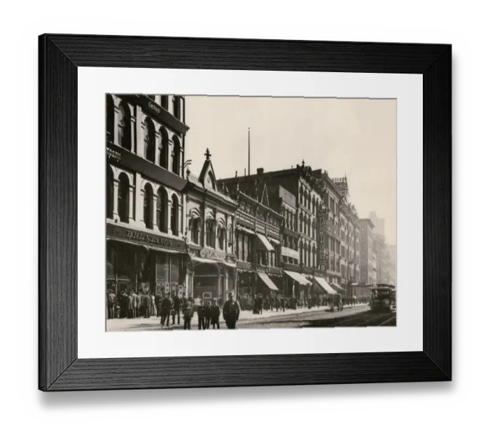Framed Print : Stores on Wabash Avenue, Chicago, 1890s Framed Print : Stores on Wabash Avenue, Chicago, 1890s