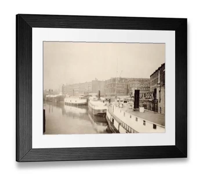 Framed Print : Chicago River, 1890s Framed Print : Chicago River, 1890s