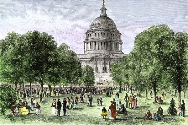 Afternoon concert on the U. S. Capitol grounds, 1870s
