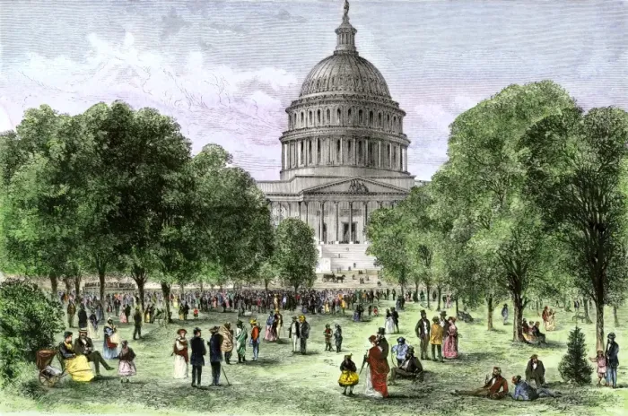 Framed Print : Afternoon concert on the U. S. Capitol grounds, 1870s Framed Print : Afternoon concert on the U. S. Capitol grounds, 1870s