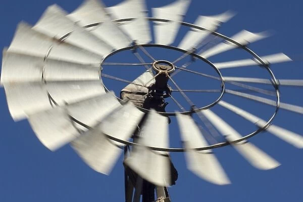 AGRI2D-00050. Closeup of spinning windmill manufactured by Aermotor Company.