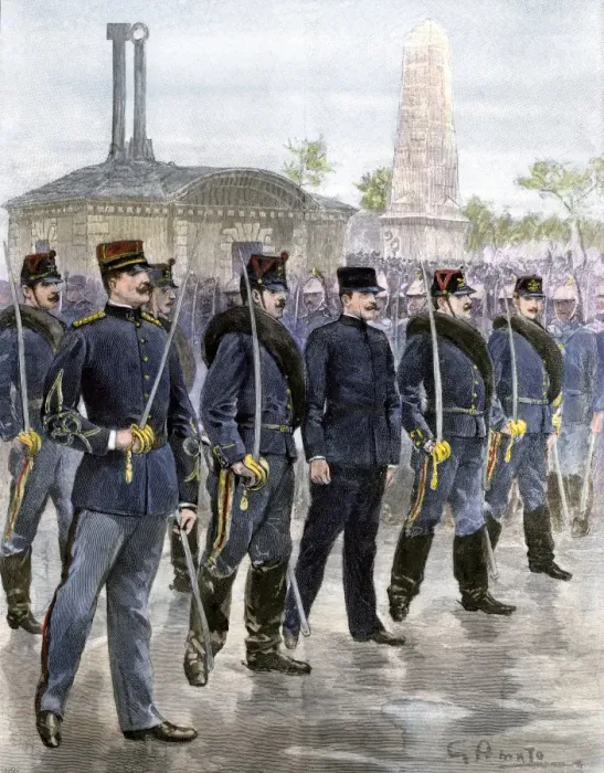 Framed Print : Alfred Dreyfus escorted to prison after being convicted of treason Framed Print : Alfred Dreyfus escorted to prison after being convicted of treason