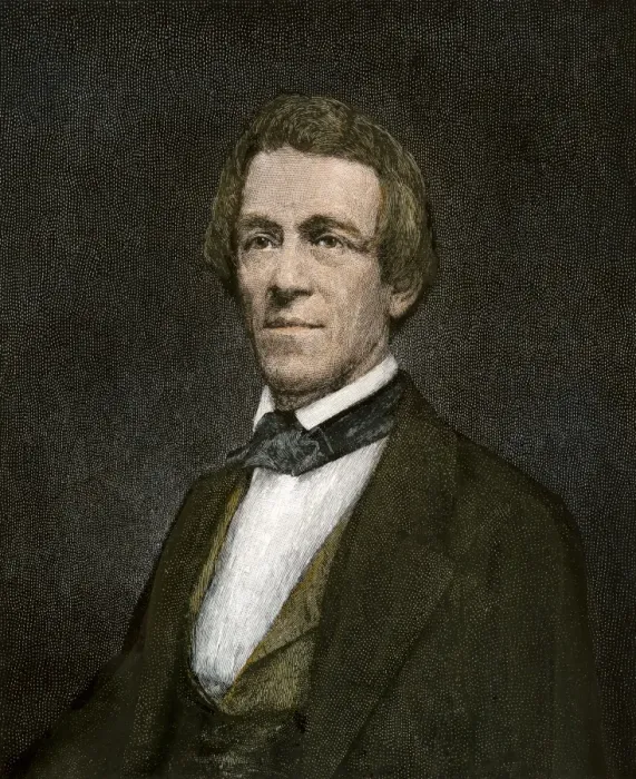 Framed Print : Alfred Vail. Hand-colored engraving of a 19th-century portrait Framed Print : Alfred Vail. Hand-colored engraving of a 19th-century portrait