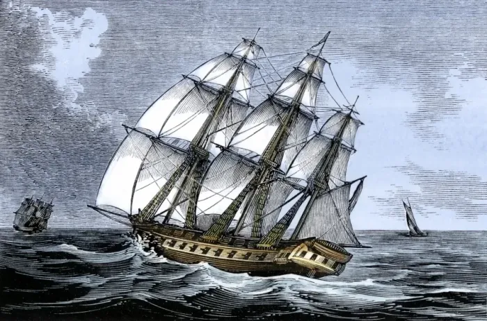 Framed Print : American frigate Alliance in 1778 Framed Print : American frigate Alliance in 1778