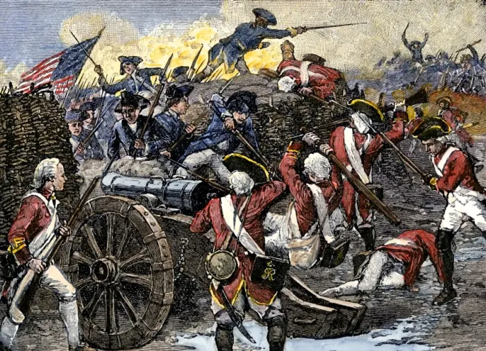 Framed Print : Americans capturing a British redoubt during the Battle of Yorktown Framed Print : Americans capturing a British redoubt during the Battle of Yorktown