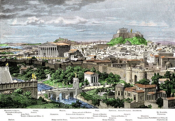 Ancient Athens. Athens from the east, in the time of Hadrian.