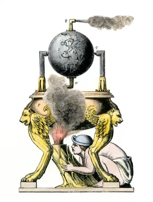 Framed Print : Ancient Greek aeolipile, or steam-engine Framed Print : Ancient Greek aeolipile, or steam-engine