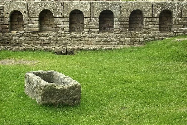 Ancient Roman bathhouse at Chesters fort, Northumbria, England