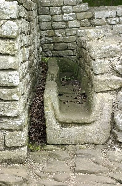 Ancient Roman urinal at Chesters, Northumbria, England