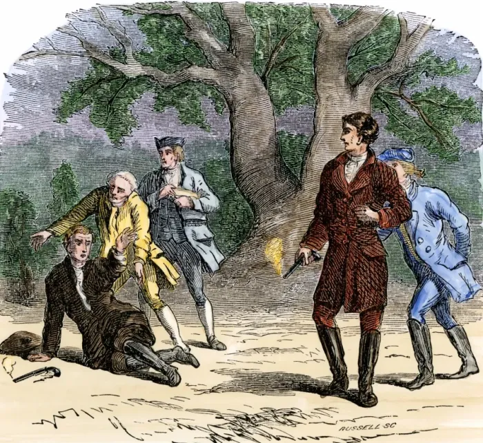 Framed Print : Andrew Jackson winning a pistol duel Framed Print : Andrew Jackson winning a pistol duel