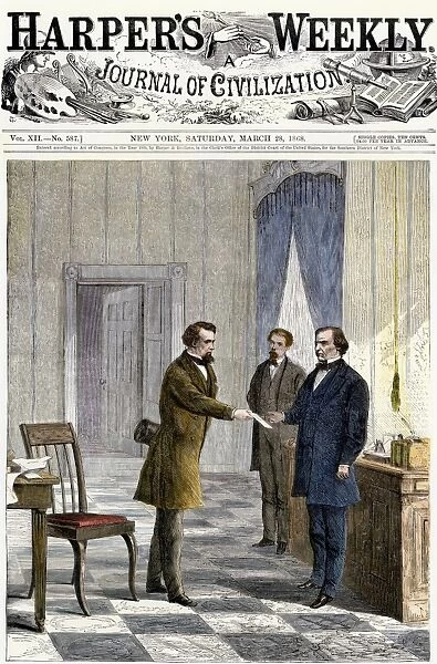 Andrew Johnsons impeachment delivered, 1868