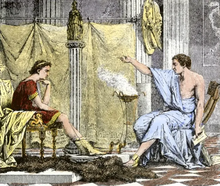 Framed Print : Aristotle instructing the young Alexander the Great Framed Print : Aristotle instructing the young Alexander the Great