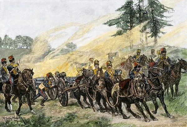 Artillery practice, England, late 1800s