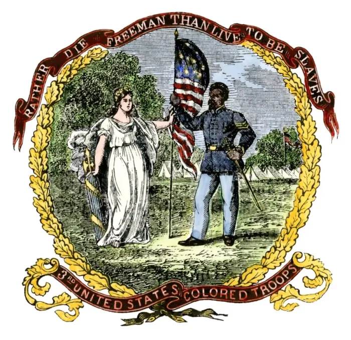 Framed Print : Banner of the Third US Colored Troops