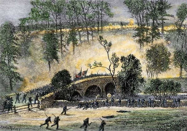 Battle of Antietam combat at Burnside Bridge, 1862