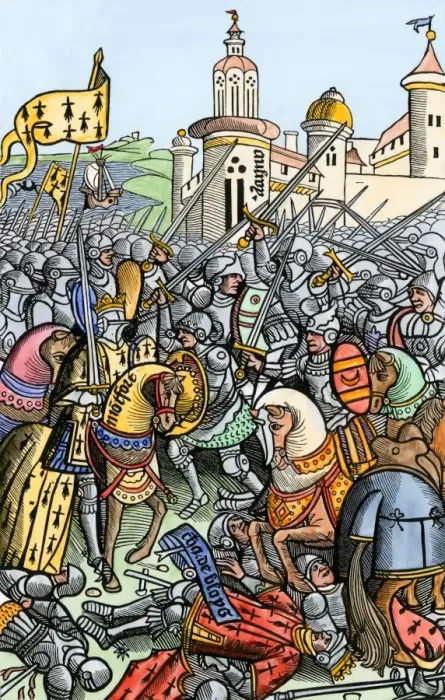 Framed Print : Battle of Auray, France, Hundred Years War, 1364 Framed Print : Battle of Auray, France, Hundred Years War, 1364
