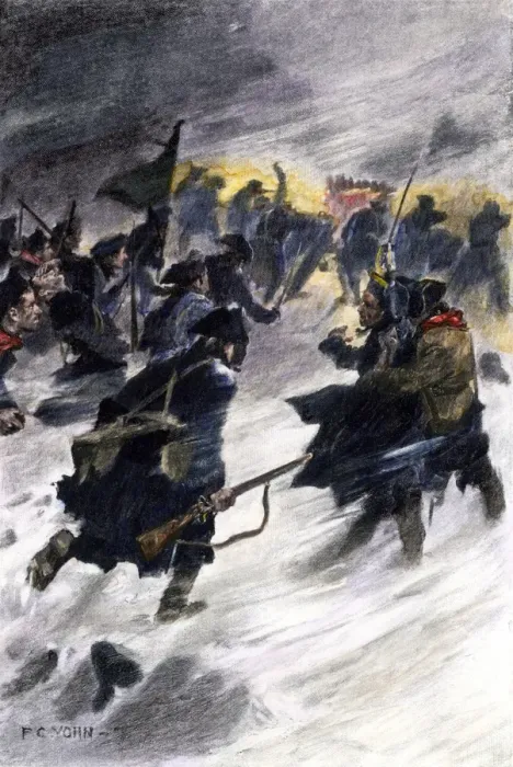 Framed Print : Benedict Arnolds attack on the British in Quebec in the winter of 1775 Framed Print : Benedict Arnolds attack on the British in Quebec in the winter of 1775