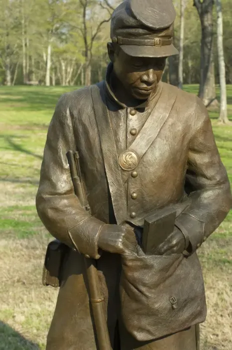 Framed Print : Black soldier statue, Contraband Camp historic site, Corinth MS Framed Print : Black soldier statue, Contraband Camp historic site, Corinth MS