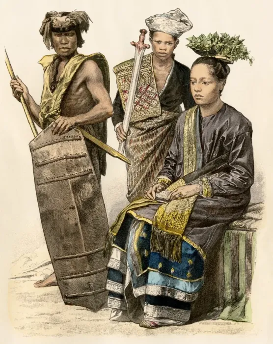 Framed Print : Borneo natives in the 1800s Framed Print : Borneo natives in the 1800s