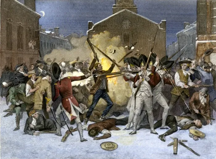 Framed Print : British soldiers kill four civilian protesters in the Boston Massacre Framed Print : British soldiers kill four civilian protesters in the Boston Massacre