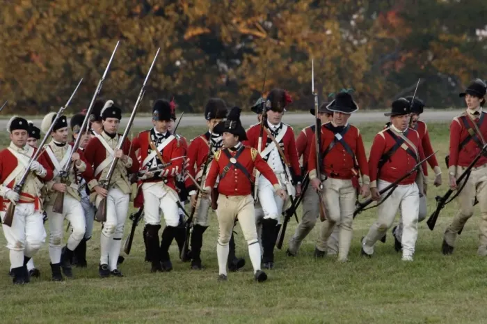 Framed Print : British sortie reenactment at Yorktown Battlefield Framed Print : British sortie reenactment at Yorktown Battlefield
